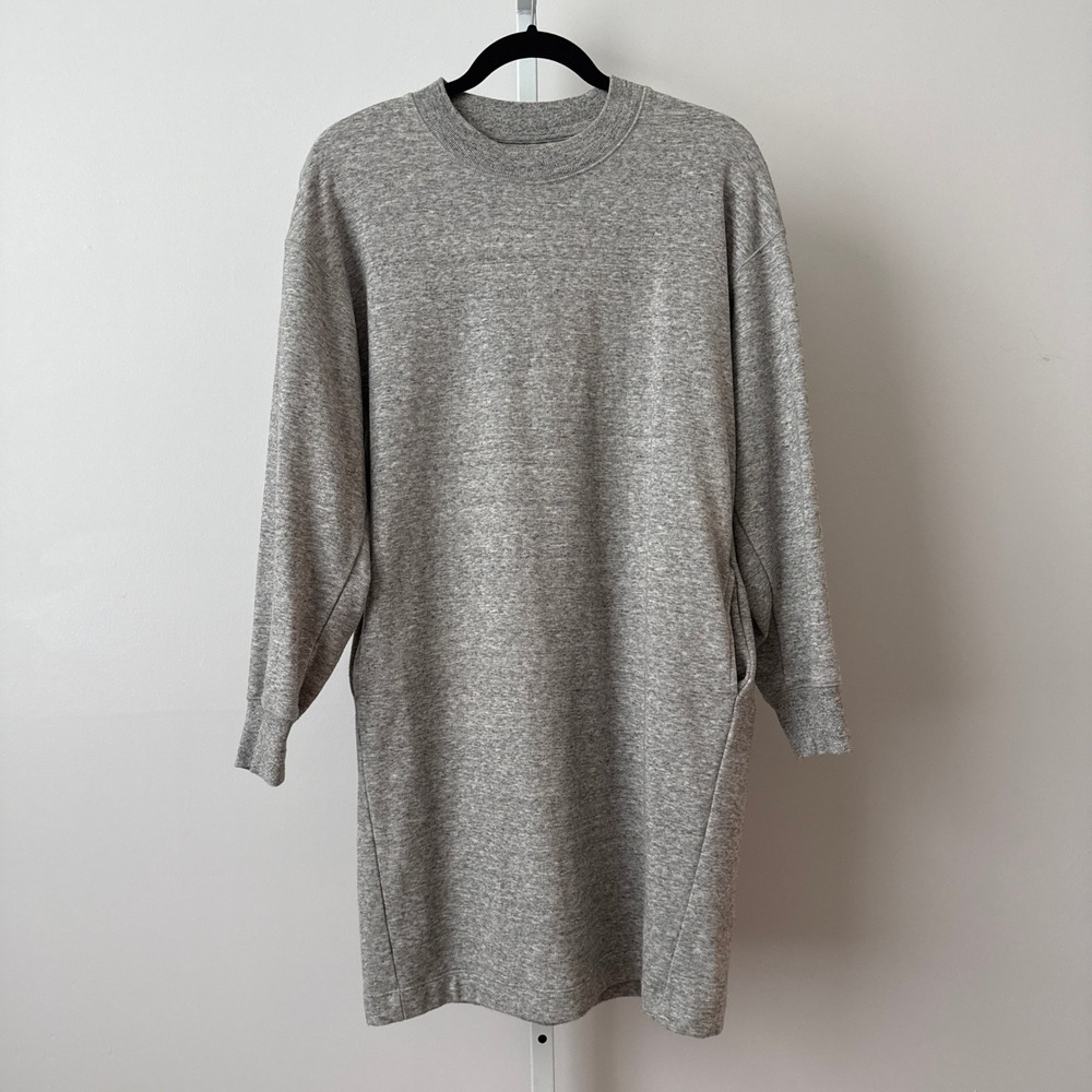 Uniqlo S Gray Sweatshirt Dress Pockets Comfort Preppy Classic Minimalist‎